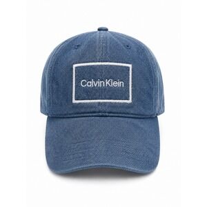 Calvin Klein Denim Blue Cotton Baseball Cap Adjustable Logo Hat‎ Mens Womens NEW